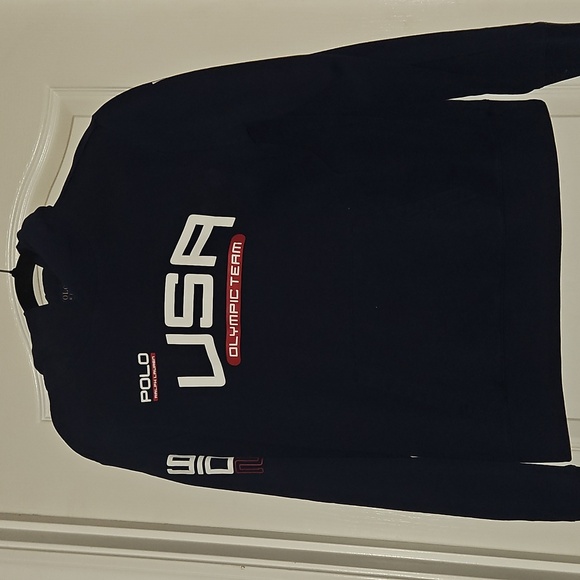 Ralph Lauren XL Olympic Blue Hoodie Sweatshirt 2016 - Picture 1 of 6